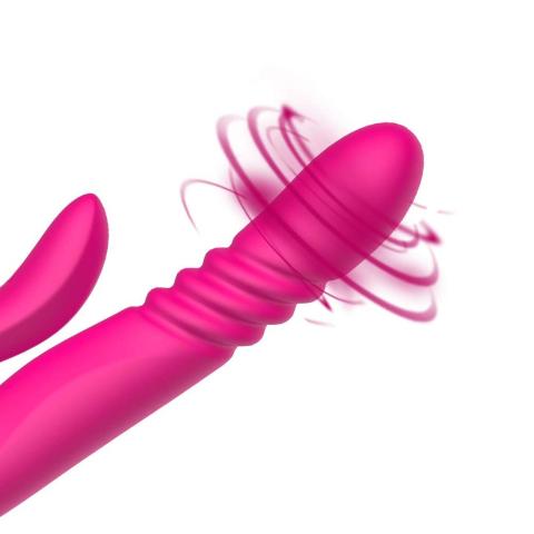 Wibrator do punktu G z pchaniem, obrotem i grzaniem | Czerwony IPX7 USB