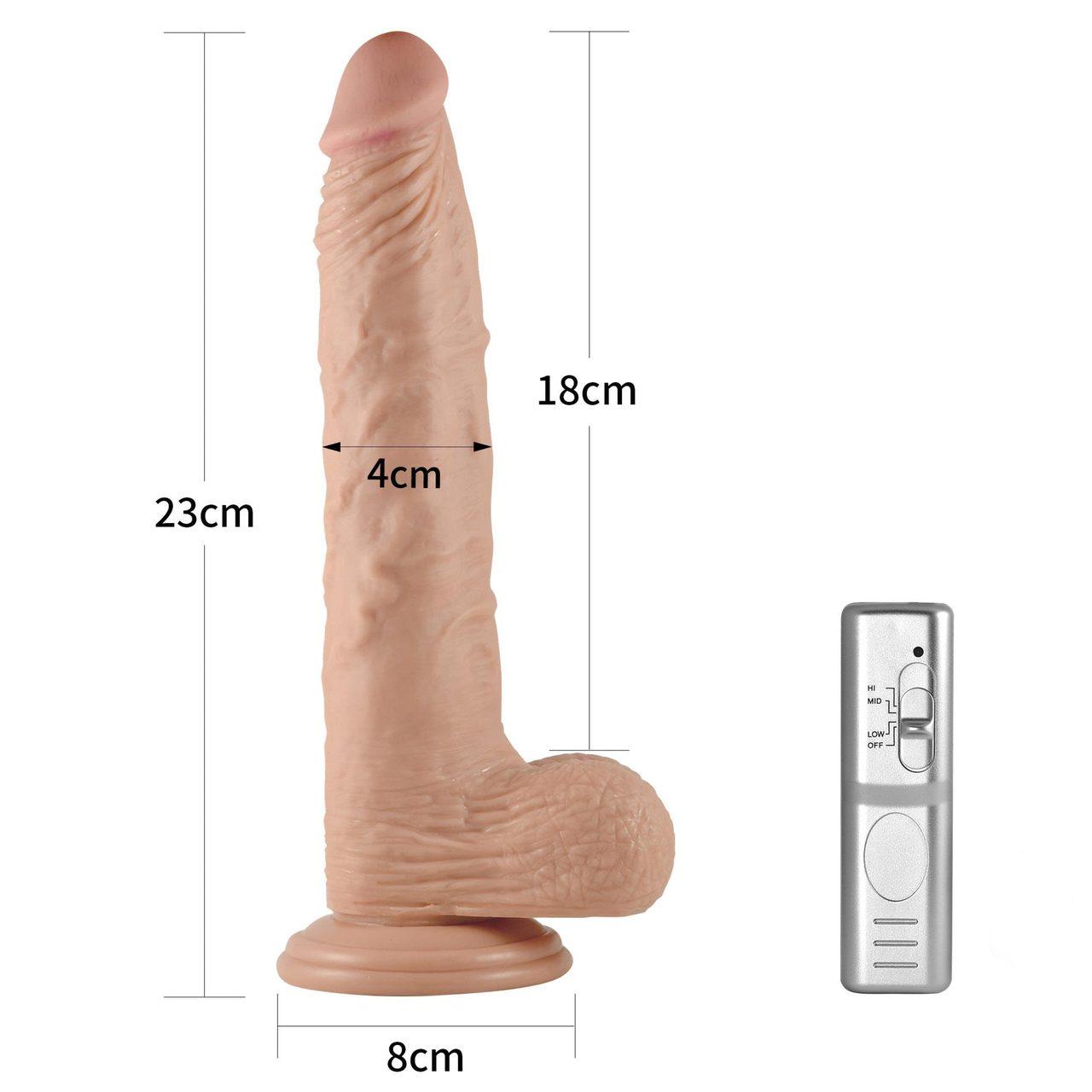 Realistyczne dildo wibrujące 22,8 cm z przyssawką | Loris.pl