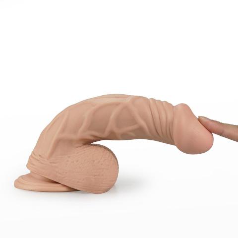 Realistyczne dildo wibrujące z przyssawką 22,5 cm cieliste