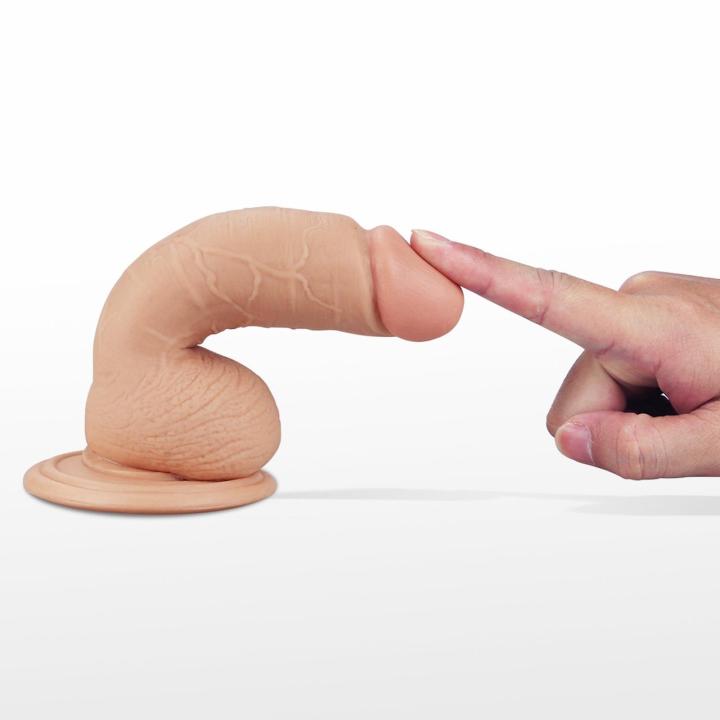 Realistyczne dildo wibrujące z przyssawką 17,5 cm | Loris.pl
