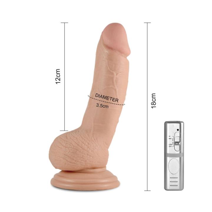 Realistyczne dildo wibrujące z przyssawką 17,5 cm | Loris.pl