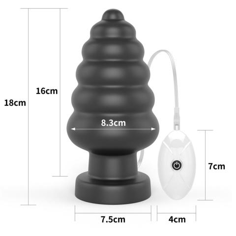 Duży wibrujący plug analny z przyssawką 17,5 cm | 3 prędkości, 7 trybów