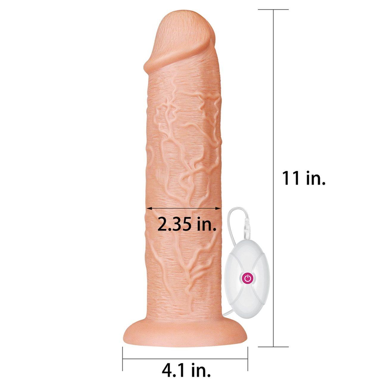 Realistyczne dildo wibrujące XXL 27,5 cm z przyssawką | Loris.pl