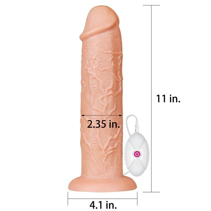 Realistyczne dildo wibrujące XXL 27,5 cm z przyssawką | Loris.pl