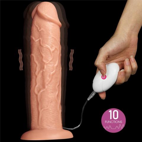 Realistyczne dildo wibrujące XXL 27,5 cm z przyssawką