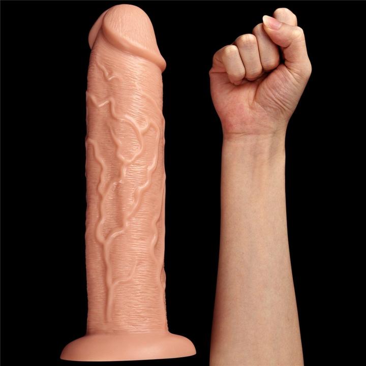 Realistyczne dildo wibrujące XXL 27,5 cm z przyssawką