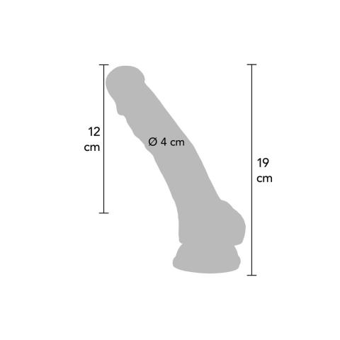 Realistyczne dildo 19,1 cm z przyssawką i jądrami, różowe