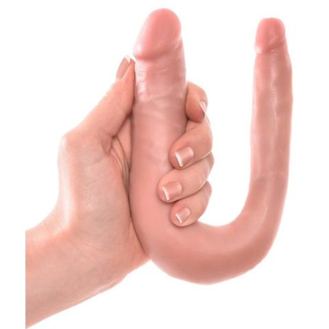 Podwójne dildo 30 cm z wypustkami i dwiema końcówkami