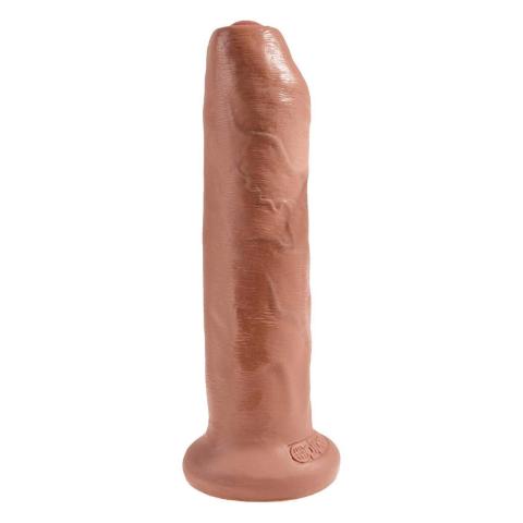 Realistyczne dildo nieobrzezane 17,8 cm z ruchomym napletkiem i przyssawką