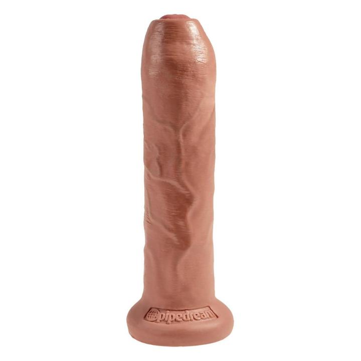 Realistyczne dildo nieobrzezane 17,8 cm z ruchomym napletkiem i przyssawką