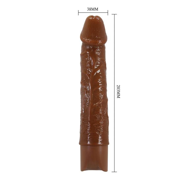 Realistyczne dildo wibrujące brązowe usb c 10 trybów