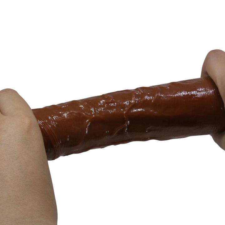 Realistyczne dildo wibrujące brązowe USB-C | 10 trybów