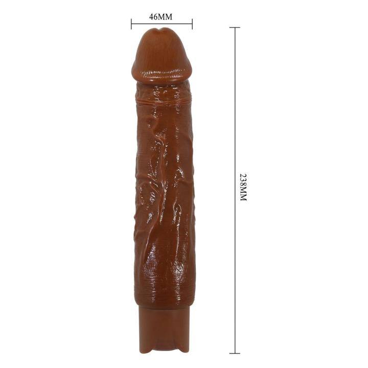 Realistyczne dildo wibrujące brązowe USB-C | 10 trybów