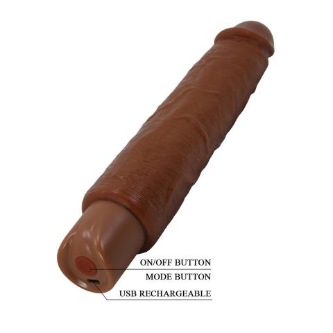 Realistyczne dildo wibrujące brązowe USB-C | 10 trybów wibracji