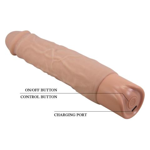 Realistyczny wibrator 22,3 cm cielisty – 10 trybów, USB-C, wodoodporny