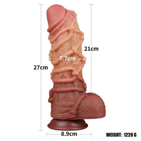 Duże dildo z przyssawką 26,7 cm – silikon platynowy dwuwarstwowy