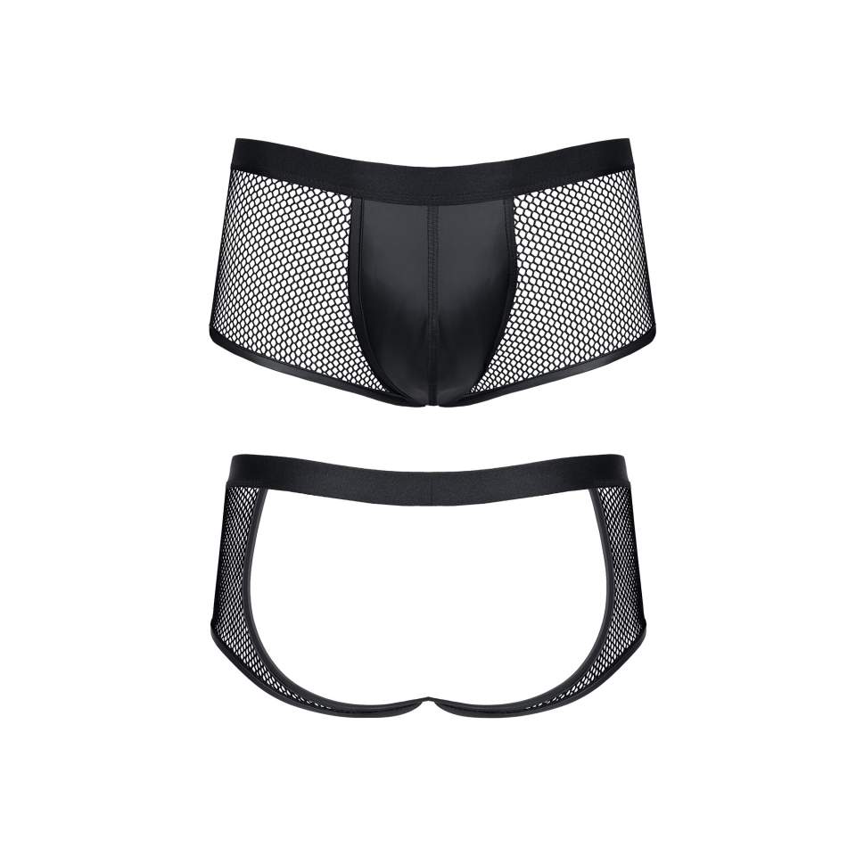 RFP szorty jockstrap z wetlooka i elastycznej siatki - czarne