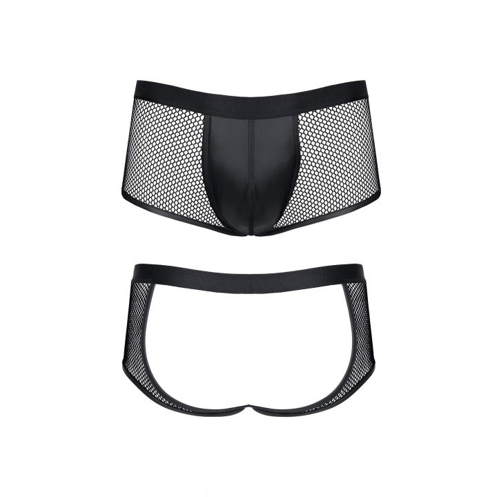 RFP szorty jockstrap z wetlooka i elastycznej siatki - czarne