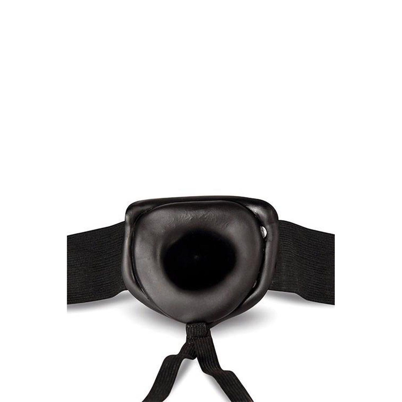 Czarny strap-on hollow 16,5 cm z regulowaną uprzężą | Loris.pl