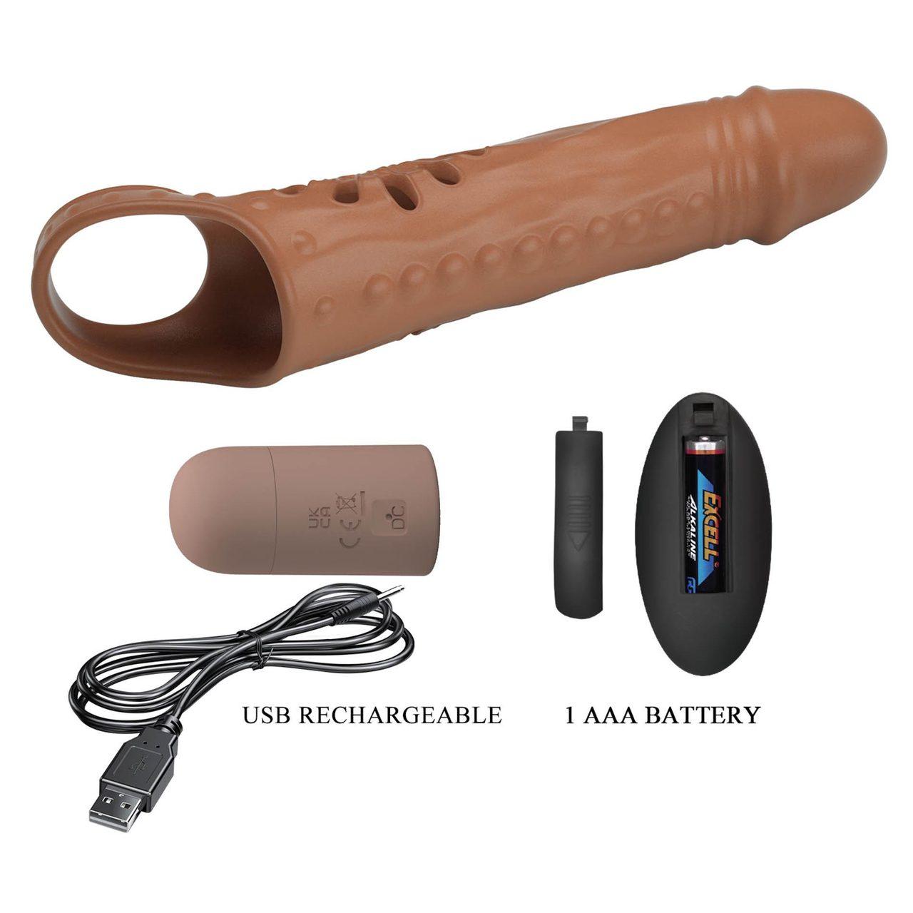 Nakładka na penisa z wibracją 12 trybów i pilotem | Loris.pl