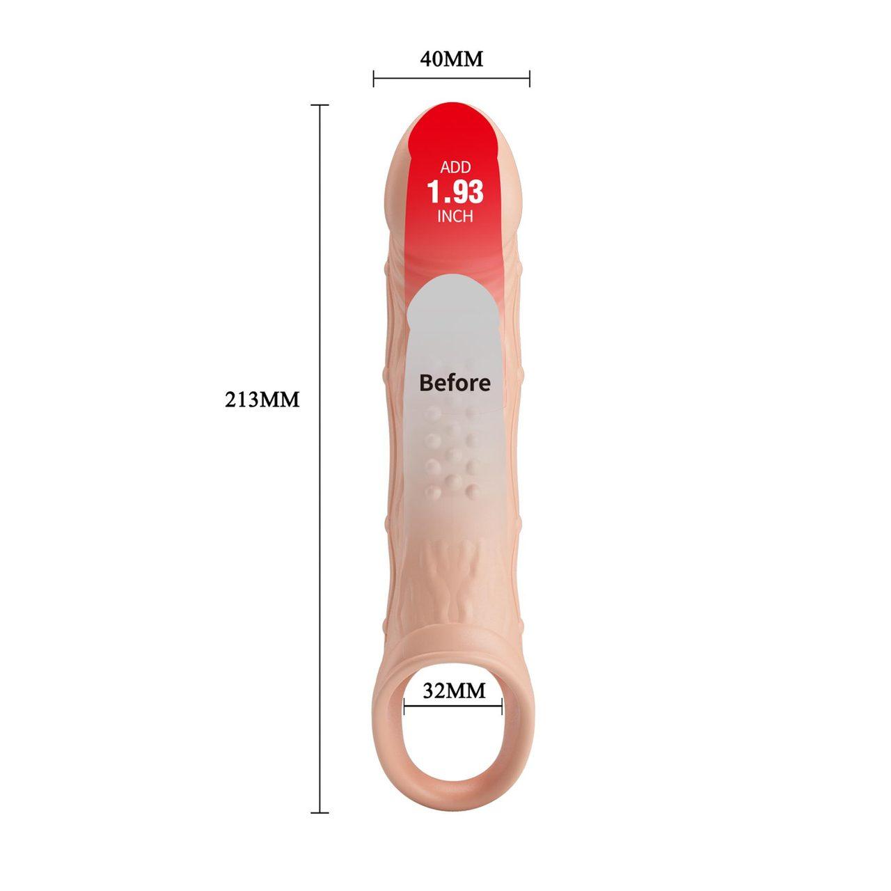 Wibrująca nakładka na penisa z pętlą na jądra i przedłużeniem | Loris.pl