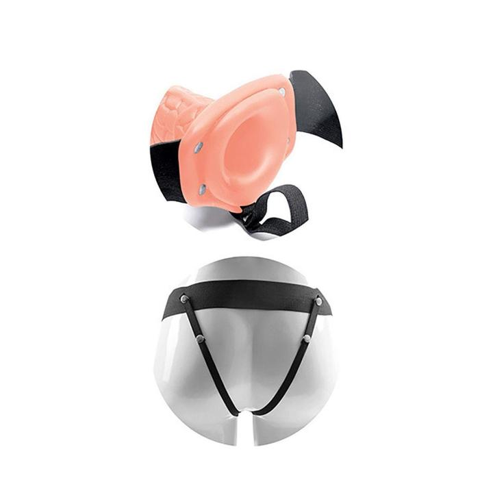 Cielista proteza strap-on z wibracją i regulowanymi paskami | Loris.pl