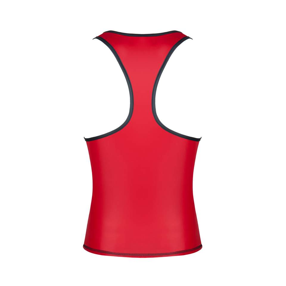 Męski T-shirt z wielooka bez rękawów w kolorze gorącej czerwieni