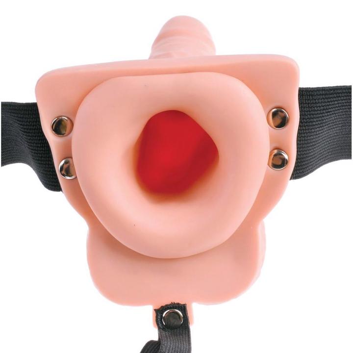 Wibrująca proteza strap-on z pilotem 17,8 cm | Ładowanie usb