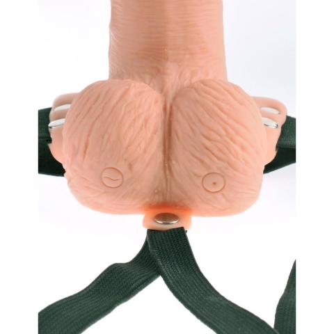 Wibrująca proteza strap-on z pilotem 17,8 cm | Ładowanie usb
