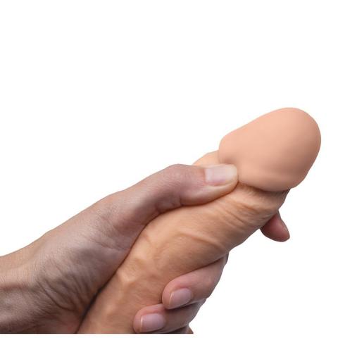 Rotacyjne dildo 19 cm z wibracjami i pilotem | Wodoodporne