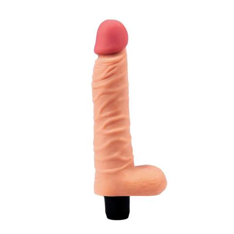 Realistyczny wibrator z jądrami 21 cm | Miękki TPE, regulowane wibracje