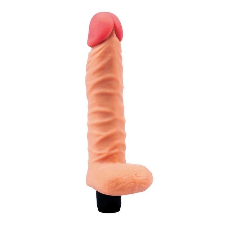 Realistyczny wibrator z jądrami 21 cm | Miękki TPE, regulowane wibracje
