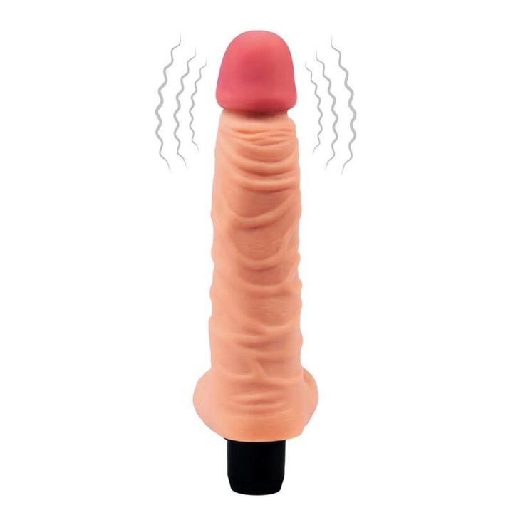 Realistyczny wibrator z jądrami 21 cm | Miękki TPE, regulowane wibracje
