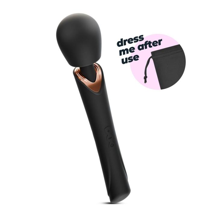 Czarny masażer wand 10 trybów + Climax | Wodoodporny | Loris.pl