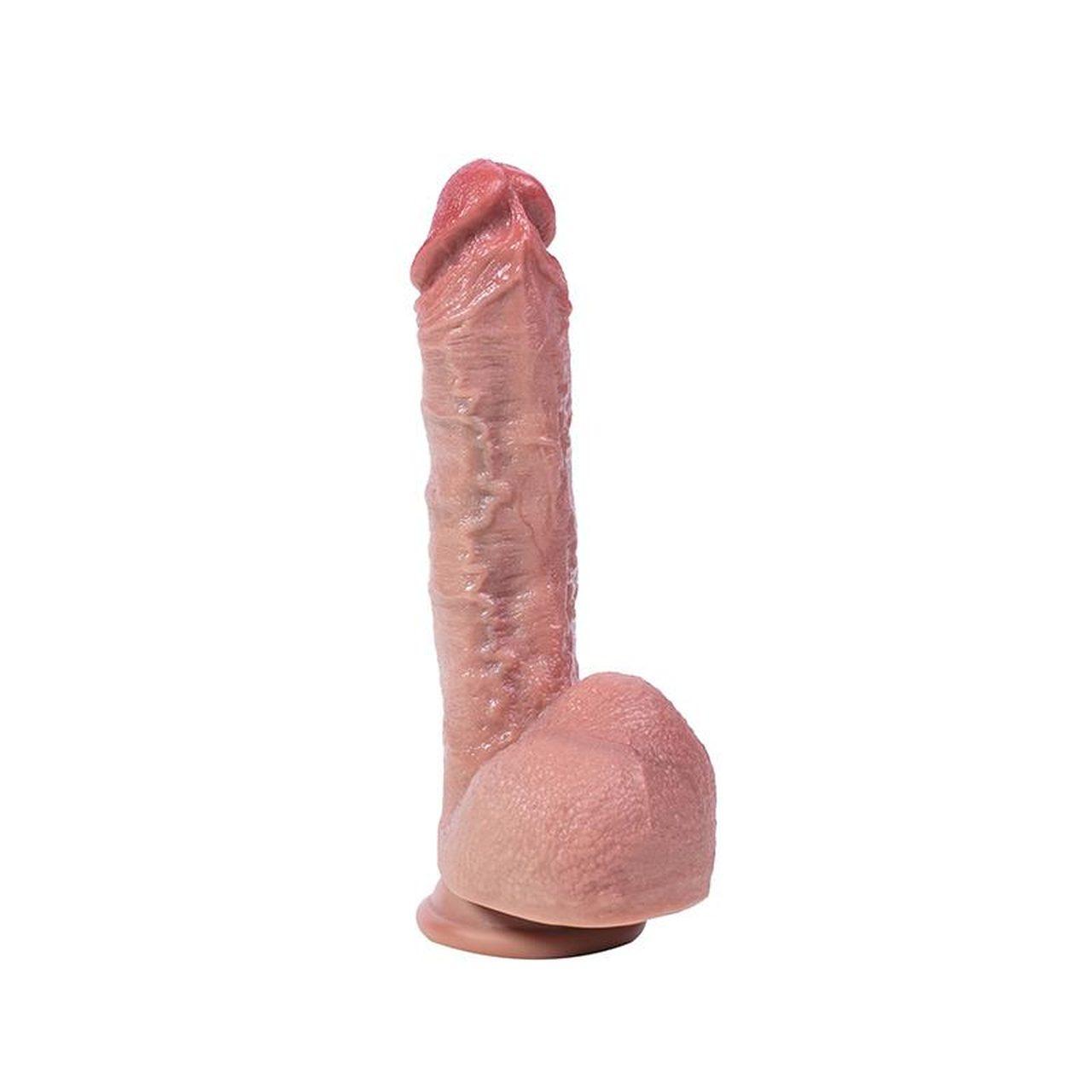 Realistyczne dildo silikonowe 21 cm z przyssawką | Elastyczne | Loris.pl