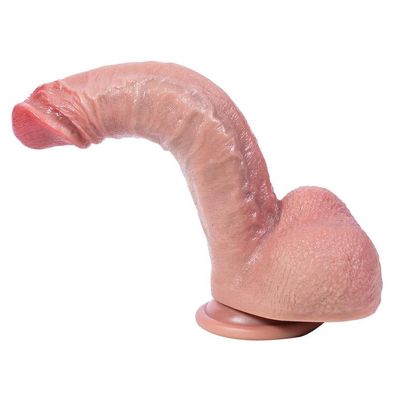 Realistyczne dildo silikonowe 21 cm z przyssawką | Elastyczne | Loris.pl
