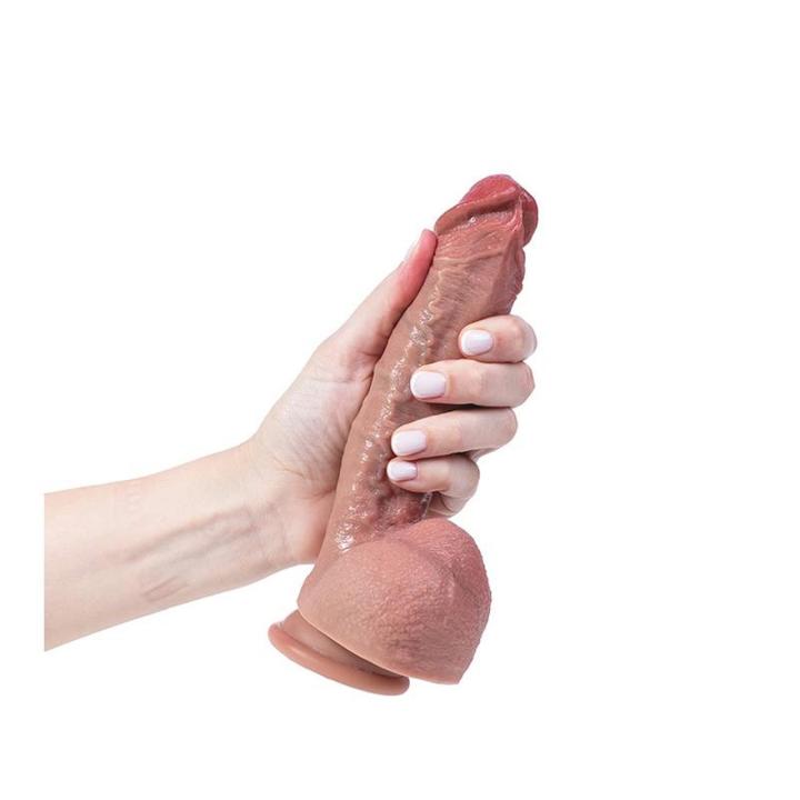 Realistyczne dildo silikonowe 21 cm z przyssawką | Elastyczne
