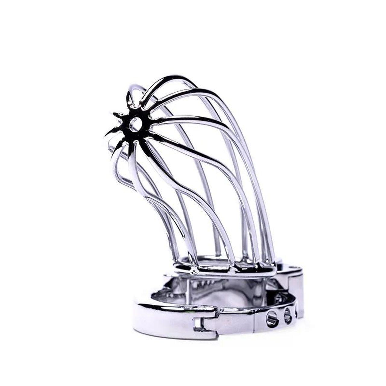 Stalowy pas cnoty na penisa z kłódką i kluczem | Loris.pl