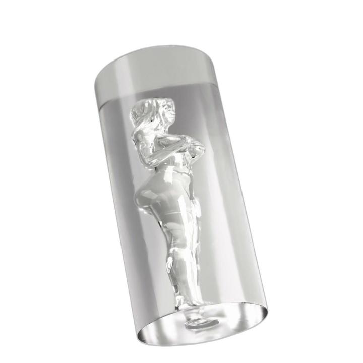 Przezroczysty masturbator tunelowy 3D z efektem ssania 14,2 cm | Loris.pl