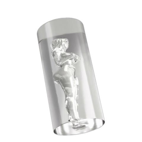 Przezroczysty masturbator tunelowy 3D z efektem ssania 14,2 cm