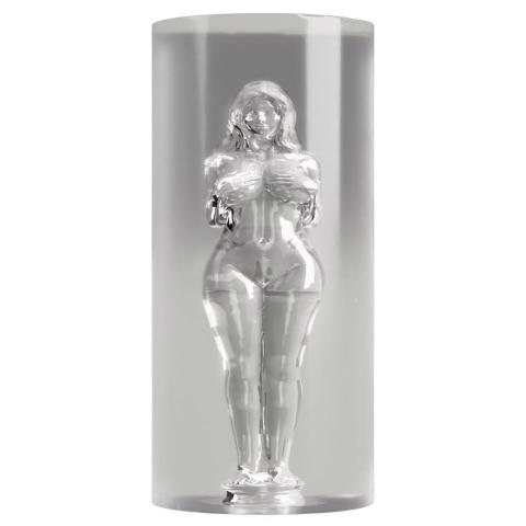Przezroczysty masturbator tunelowy 3D z efektem ssania 14,2 cm