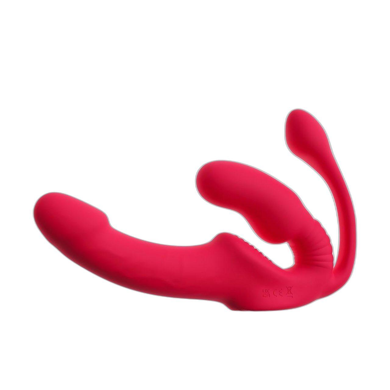 Bezpasowy strap-on 3w1 z potrójną wibracją i pilotem | Loris.pl