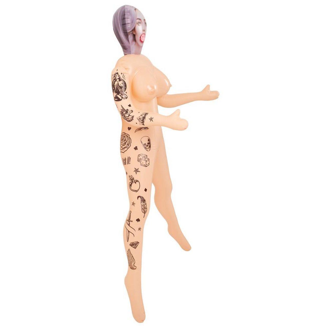 Dmuchana lalka erotyczna z tatuażami 152 cm i 3 otworami | Loris.pl