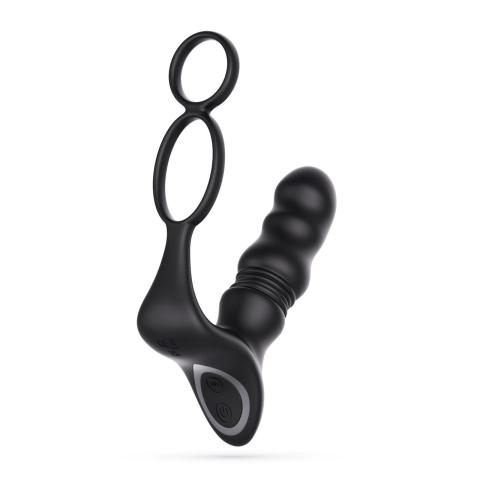 Wibrujący masażer prostaty z pilotem i thrustingiem 14,5 cm