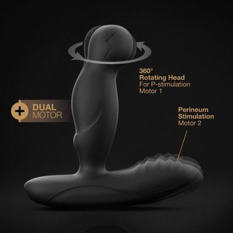 Masażer prostaty z pilotem, obrotem 360° i grzaniem