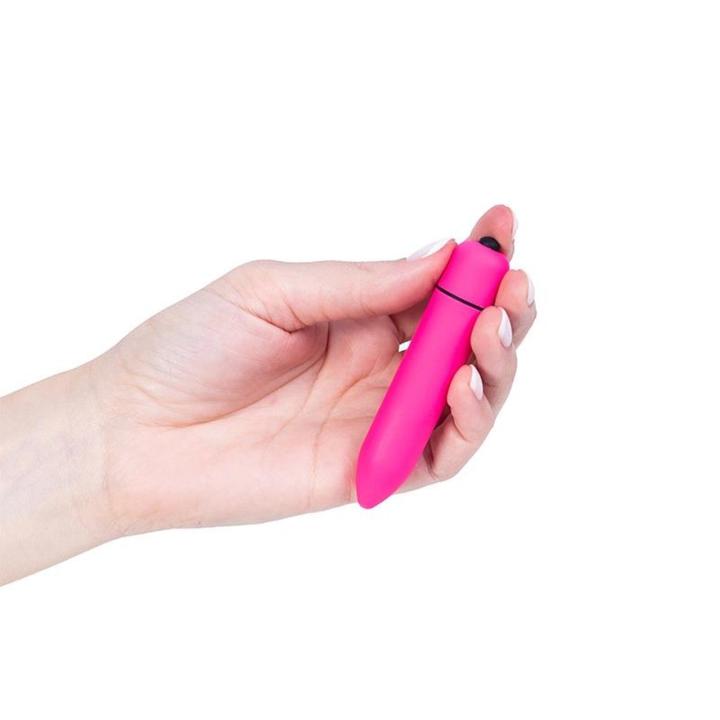 Różowy mini wibrator bullet 9 cm - 10 trybów, zasilanie AAA