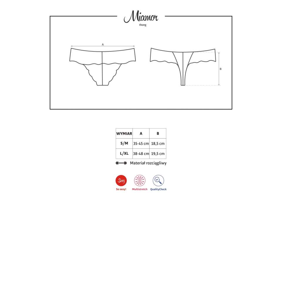 Czarne koronkowe stringi Obsessive Miamor