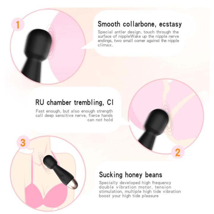 Mini masażer różdżka 11,6 cm silikonowy | 10 trybów, wodoodporny, USB - Loris.pl