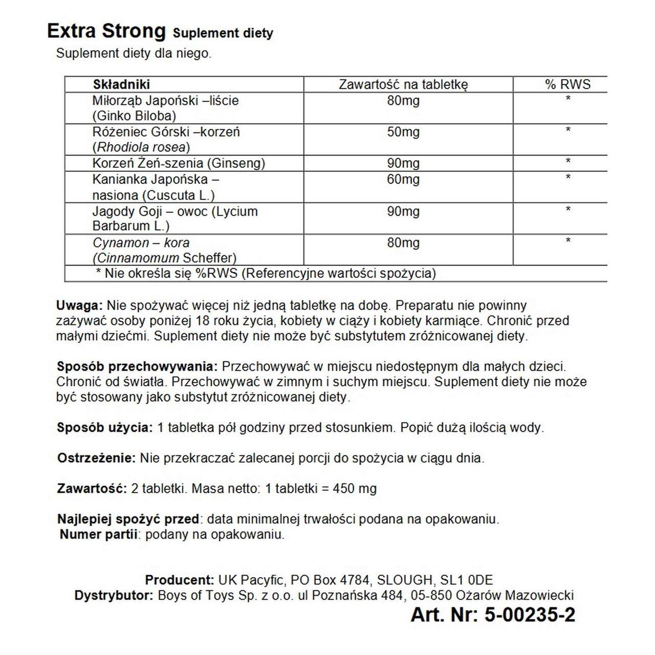 Ziołowy suplement dla mężczyzn 2 kapsułki – witalność, energia i wsparcie erekcji