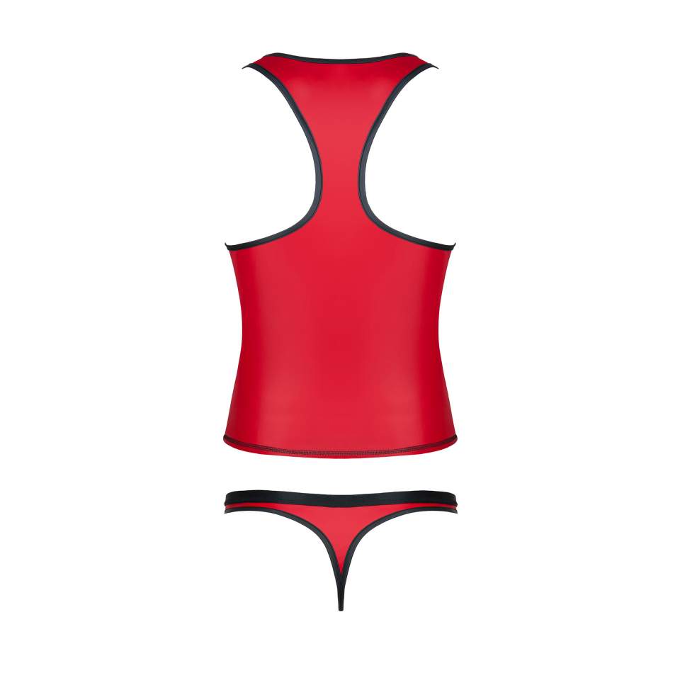 Czerwony komplet dla mężczyzn w postaci koszulki i stringów